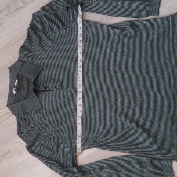 Axis silk and cotton blend long sleeve collared shirt size M blue striped light - Picture 8 of 10